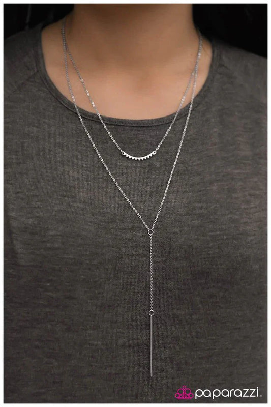 Paparazzi Necklace ~ Save The Drama For Your Mama - Silver