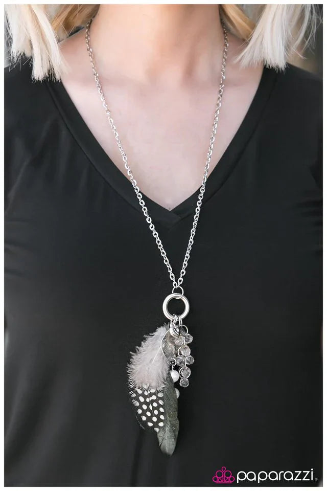 Paparazzi Necklace ~ Have A Nice Flight - White