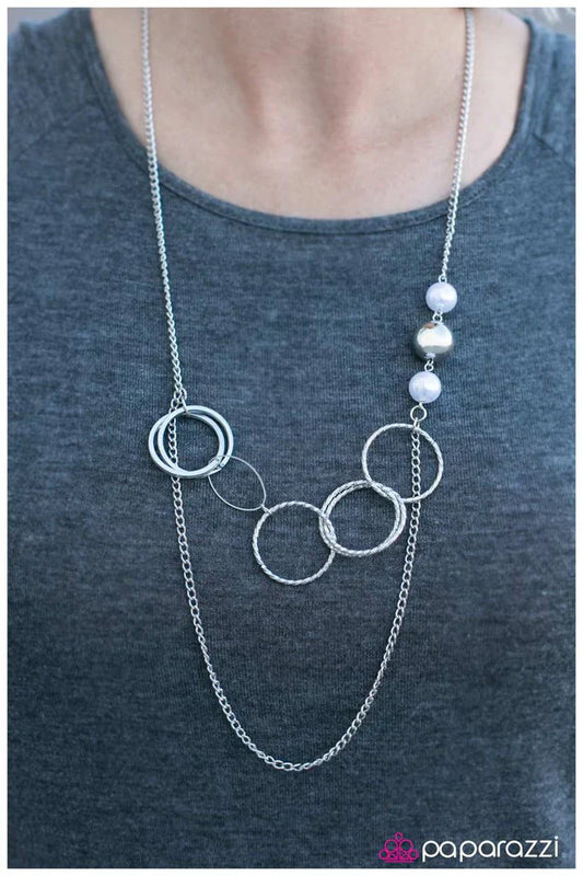 Paparazzi Necklace ~ Expressionist - White