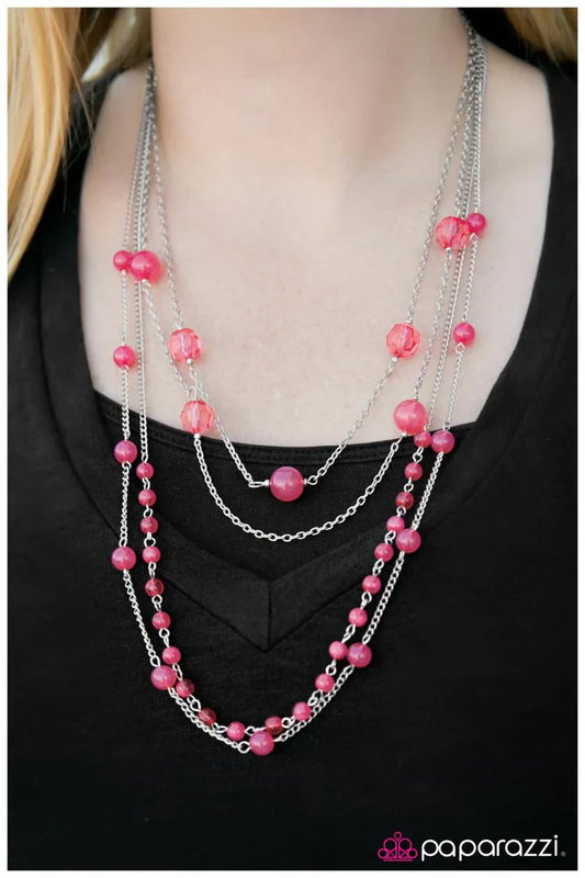 Paparazzi Necklace ~ Imperfect Imperfections - Pink