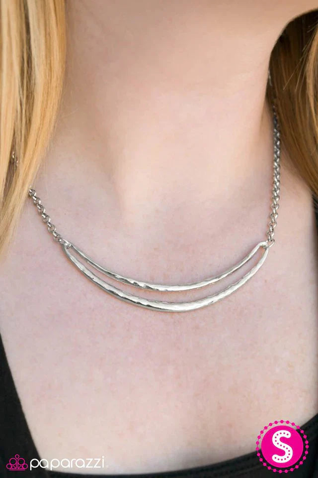 Paparazzi Necklace ~ Midnight Moonshine - Silver