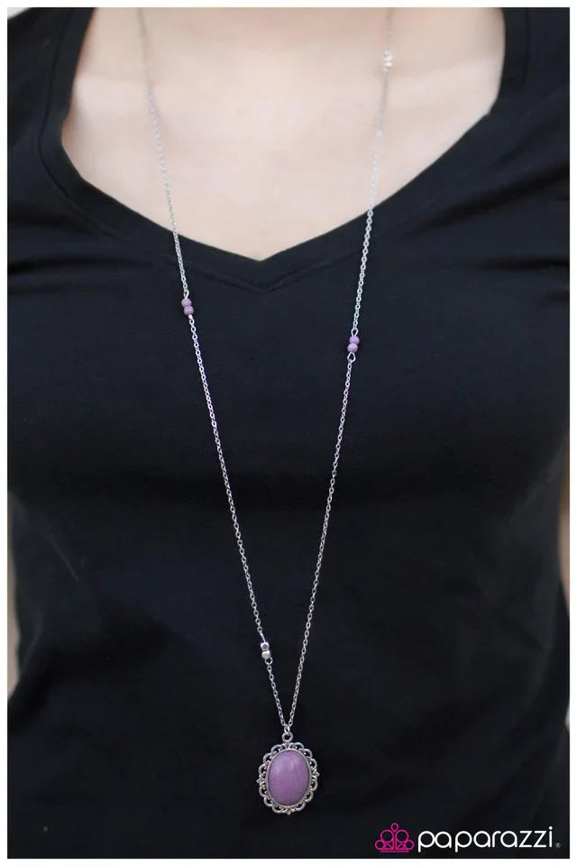 Paparazzi Necklace ~ Queen Of The Stone Age - Purple