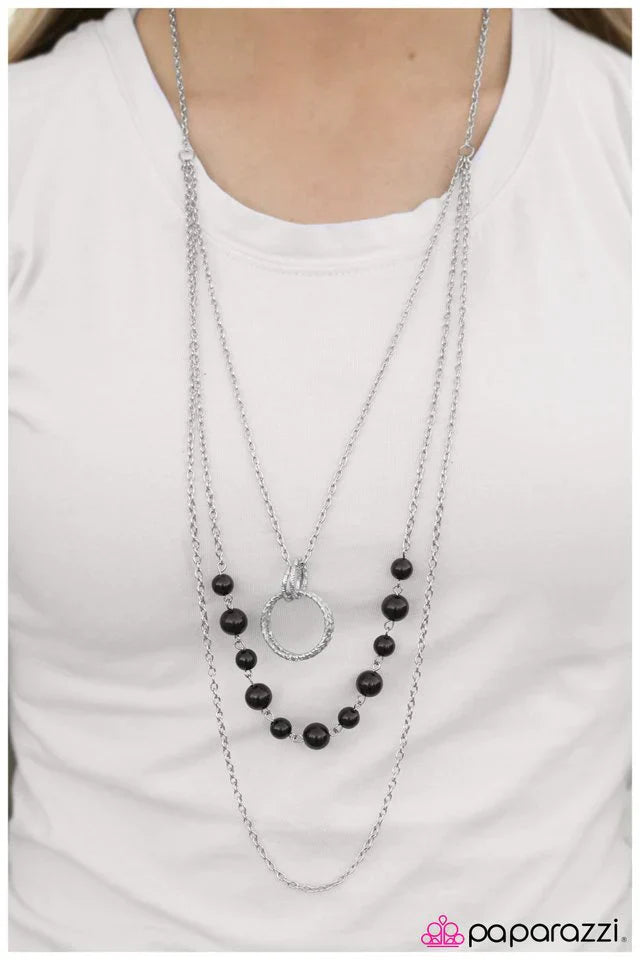 Paparazzi Necklace ~ I Can See Your Halo - Black