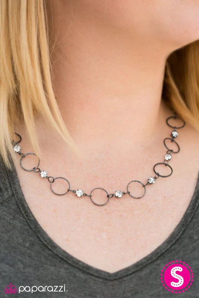 Paparazzi Necklace ~ Name Up In Lights - Black