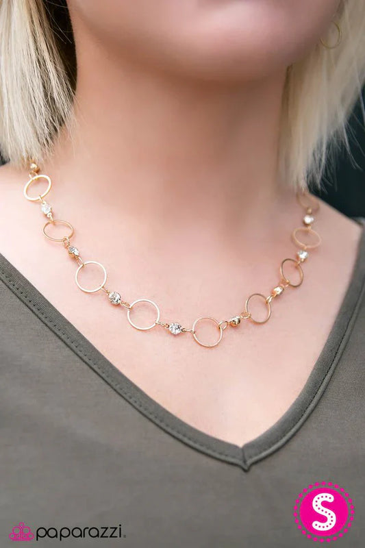 Paparazzi Necklace ~ Name Up In Lights - Gold