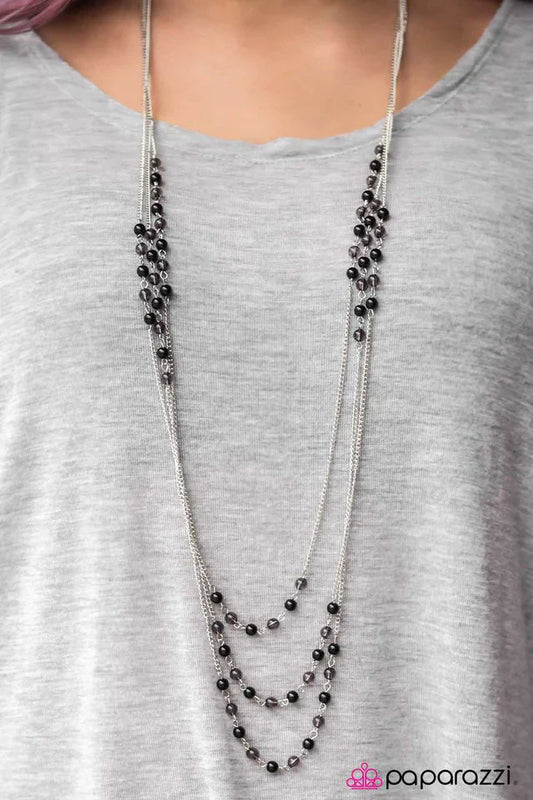 Paparazzi Necklace ~ Color My World - Black