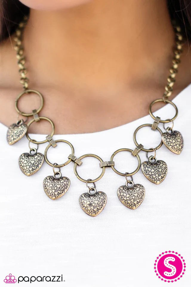 Paparazzi Necklace ~ LOCKET and Loaded - Brass