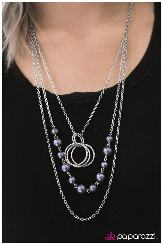 Paparazzi Necklace ~ I Can See Your Halo - Blue