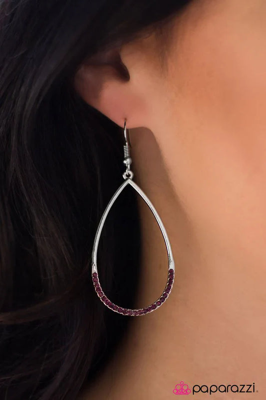 Paparazzi Earring ~ Its Raining GLITTER! - Purple