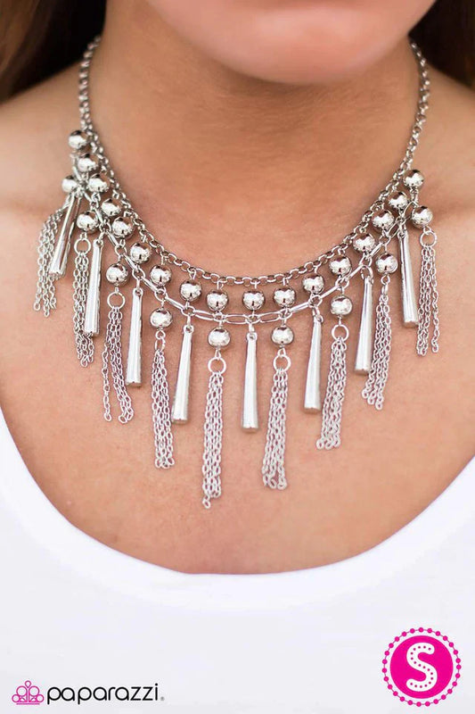 Paparazzi Necklace ~ Strike Zone - Silver