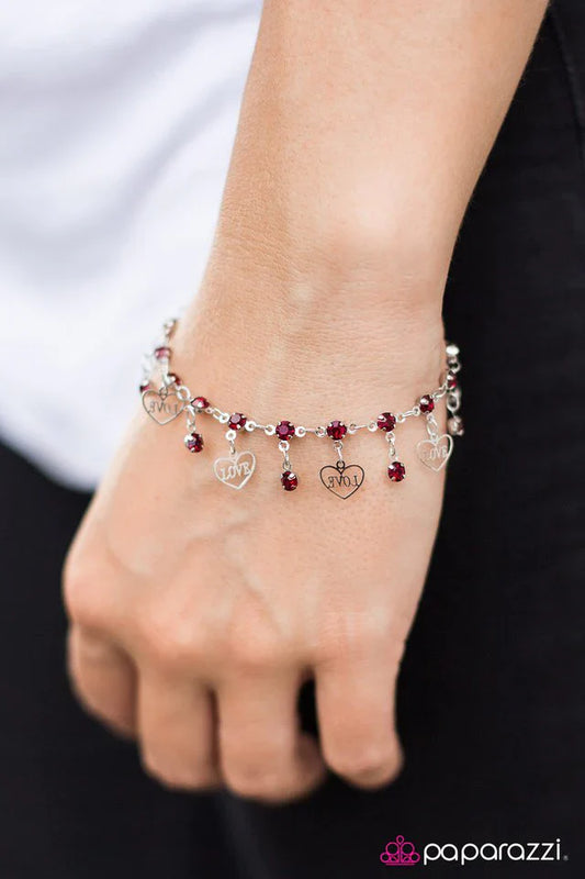 Paparazzi Bracelet ~ Valentine Wishes - Red