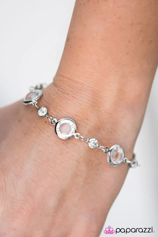 Paparazzi Bracelet ~ Glass Houses - White