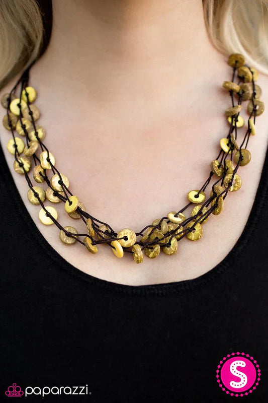 Paparazzi Necklace ~ Take The Bait - Yellow