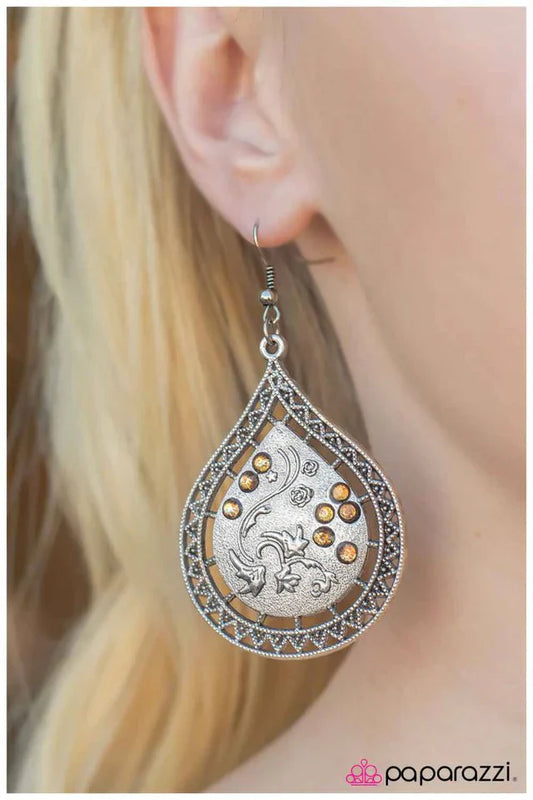 Paparazzi Earring ~ Morning Dew - Brown