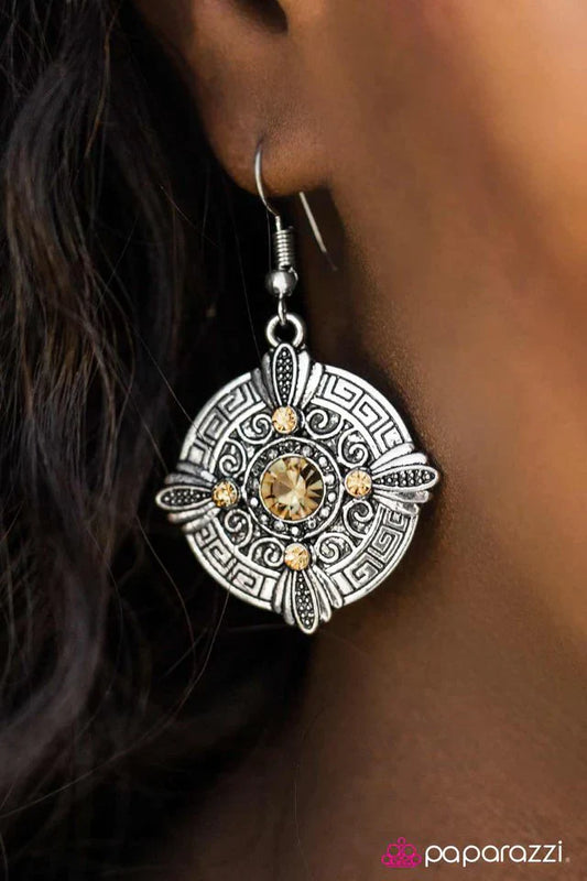 Paparazzi Earring ~ Wish Away - Brown