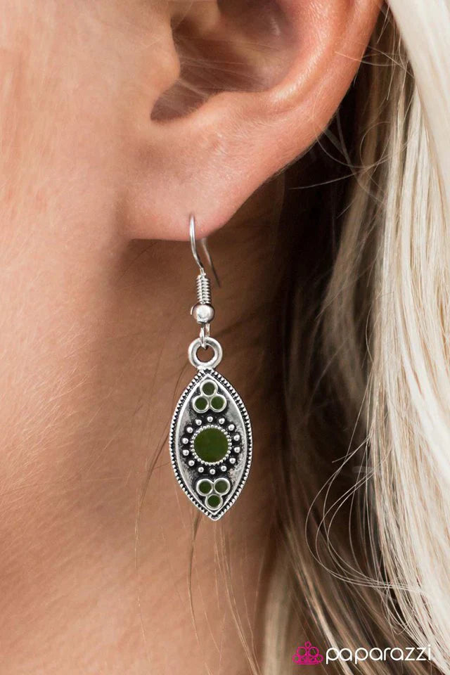 Paparazzi Earring ~ Petite and Sweet - Green