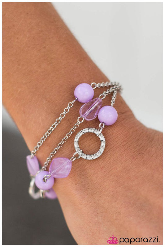 Paparazzi Bracelet ~ In The Glow - Purple