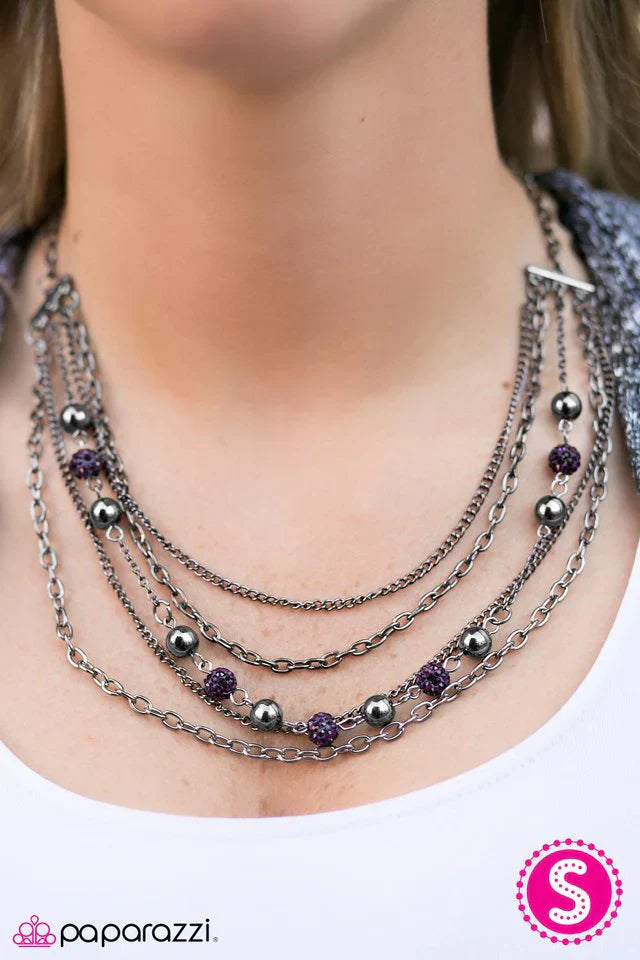 Paparazzi Necklace ~ Hell On HEELS - Purple