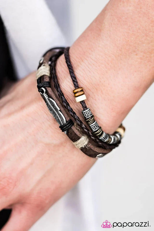 Paparazzi Bracelet ~ Freelander - Brown