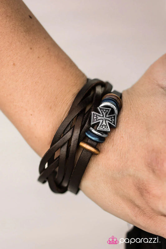 Paparazzi Bracelet ~ Biker Bandit  - Brown