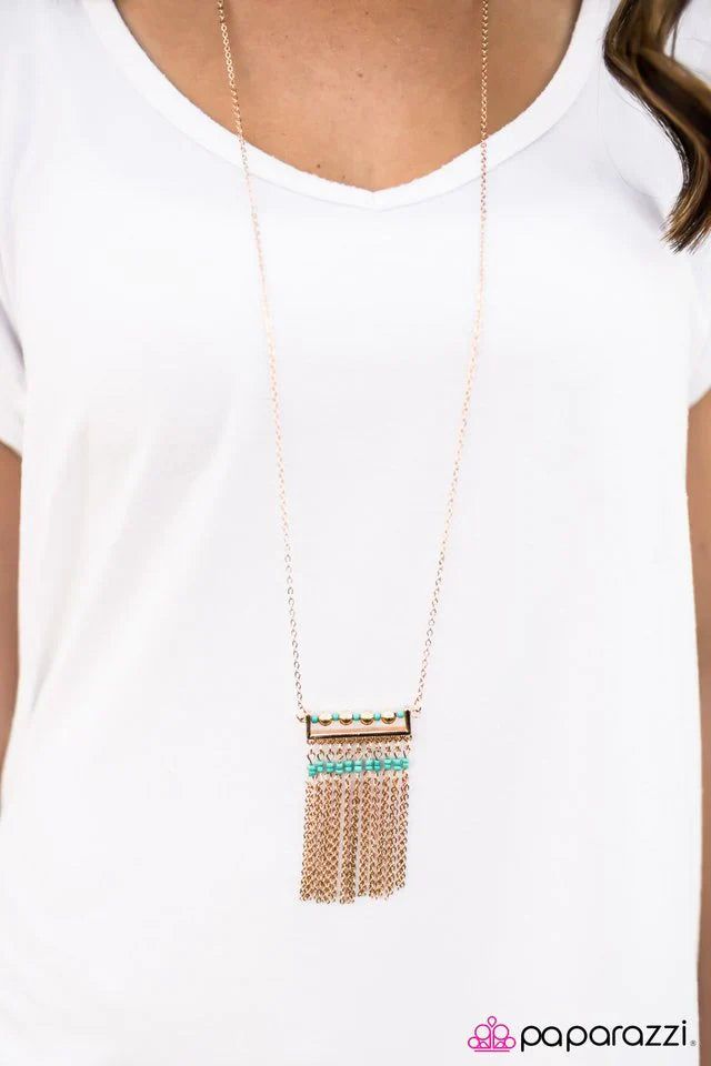 Paparazzi Necklace ~ Counting CHAINS - Blue