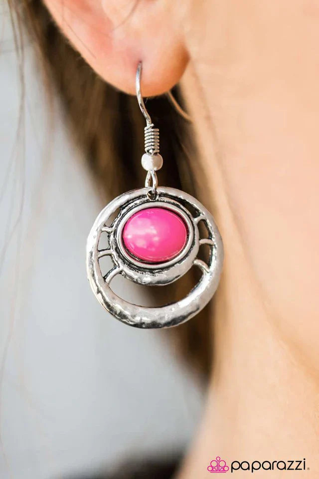 Paparazzi Earring ~ Panama Party - Pink