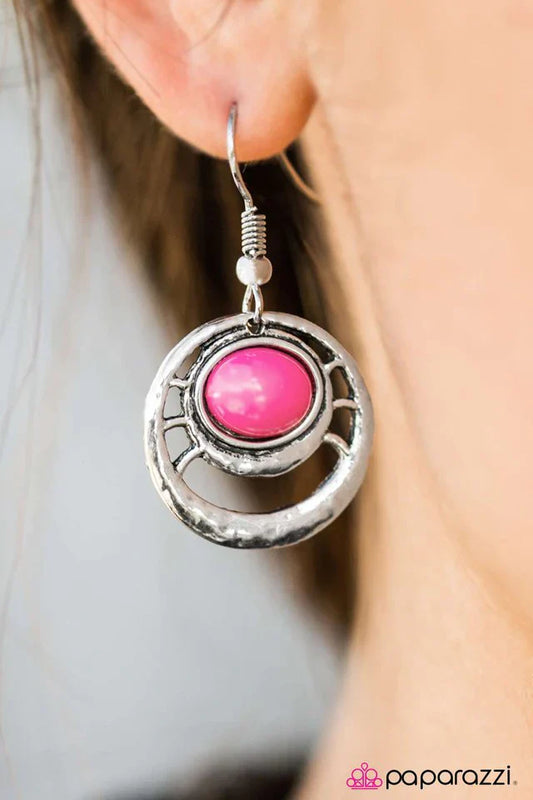 Paparazzi Earring ~ Panama Party - Pink