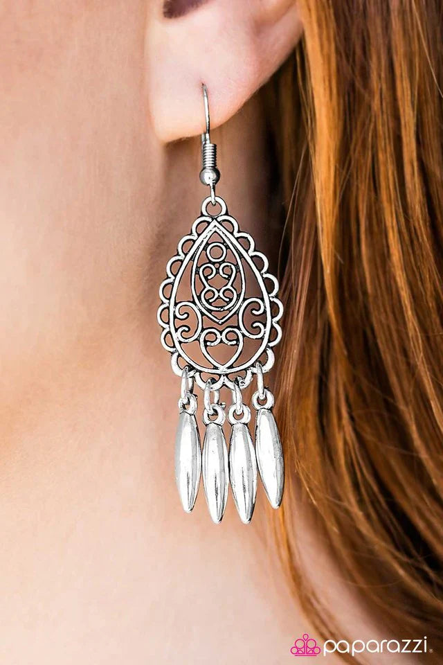 Paparazzi Earring ~ Destiny Awaits - Silver
