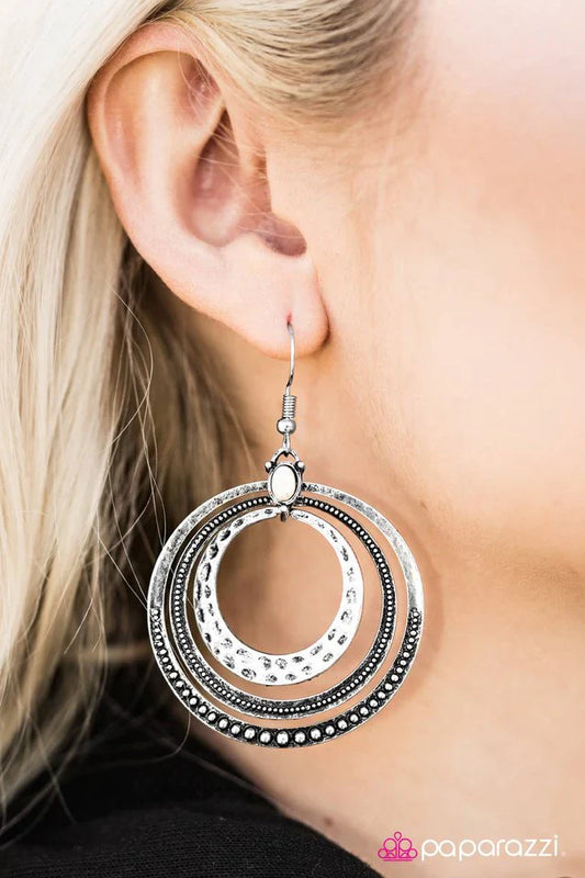 Paparazzi Earring ~ Mountain Meadows - White