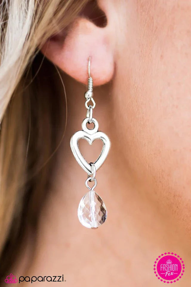 Paparazzi Earring ~ Crushing On Cupid - White
