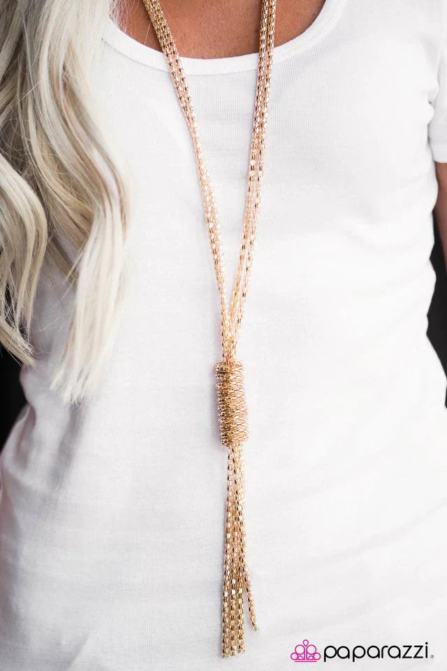 Paparazzi Necklace ~ Boom Boom Knock You Out! - Gold