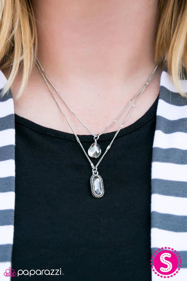 Paparazzi Necklace ~ A Little Bit Inde-PENDANT - Silver