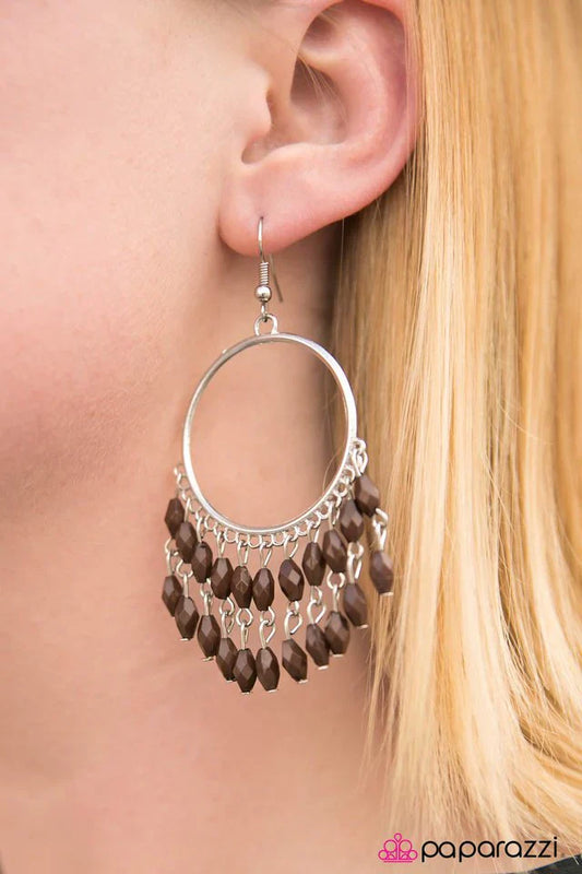 Paparazzi Earring ~ Sporadic Sprinkles - Brown