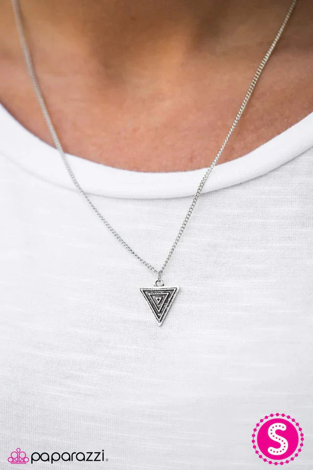 Paparazzi Necklace ~ TRI and Catch Me - Silver