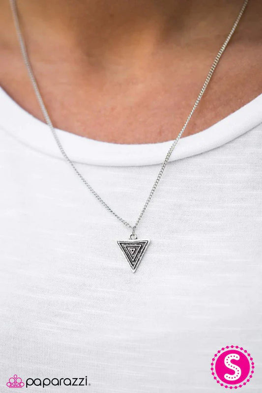 Paparazzi Necklace ~ TRI and Catch Me - Silver