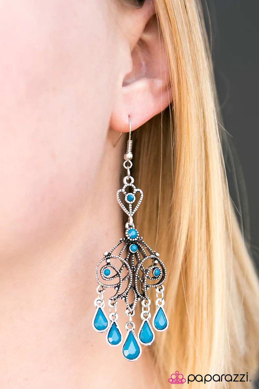 Paparazzi Earring ~ Diva Decadence - Blue