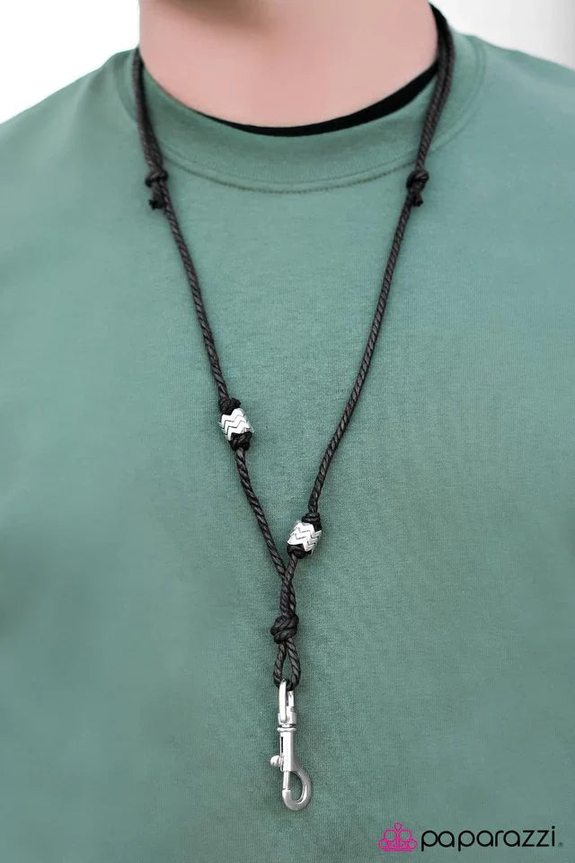 Paparazzi Necklace ~ Man of Steel - Black