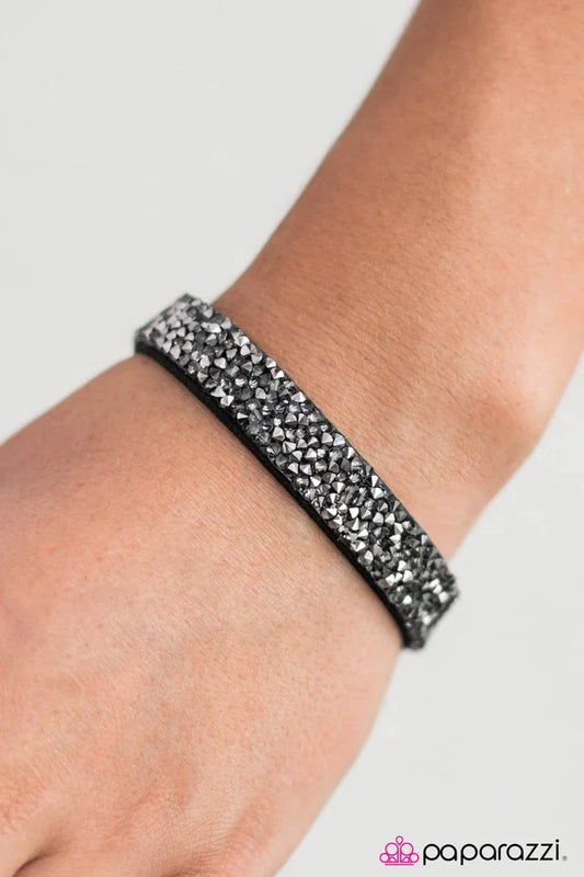 Paparazzi Bracelet ~ Big Girls Dont Cry - Black