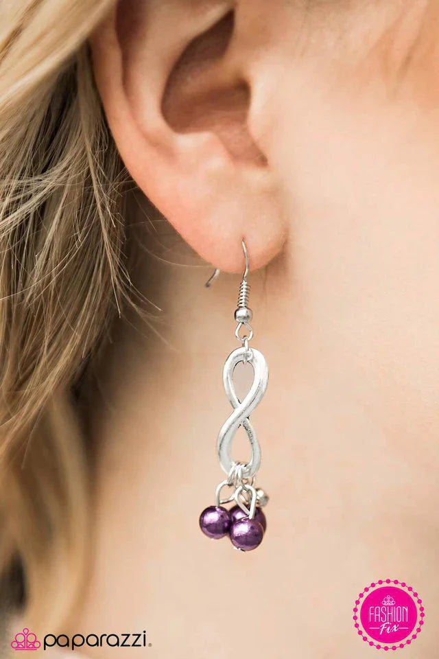 Paparazzi Earring ~ Its Not The End Of The World - Purple