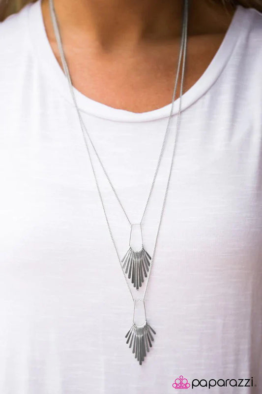 Paparazzi Necklace ~ Like It OAR Not - Silver