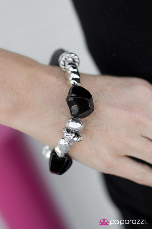 Paparazzi Bracelet ~ Rolling Rock - Black