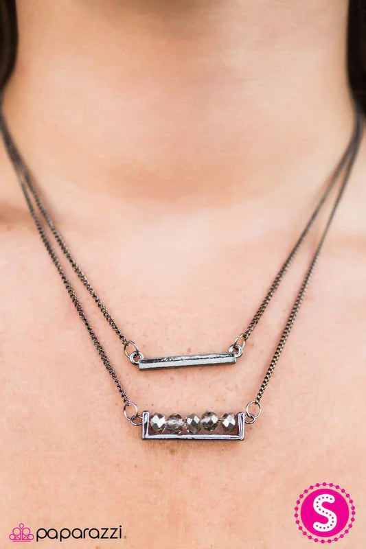 Paparazzi Necklace ~ Crystal Gazing - Black
