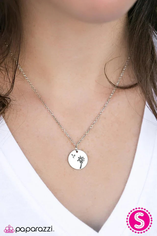 Paparazzi Necklace ~ Dandelion Wishes - Silver