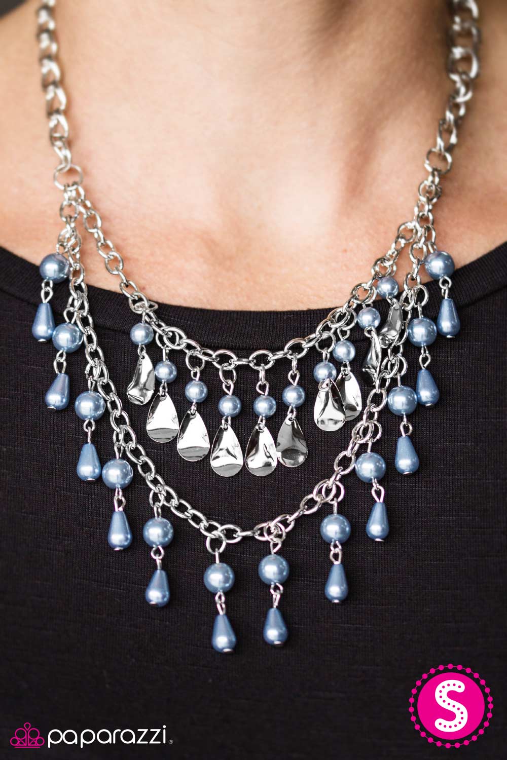 Paparazzi Necklace ~ The Drop Top - Blue