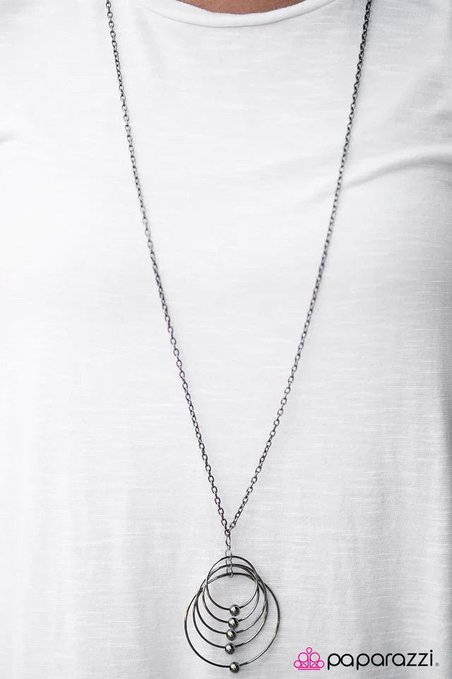 Paparazzi Necklace ~ Galaxies Away - Black