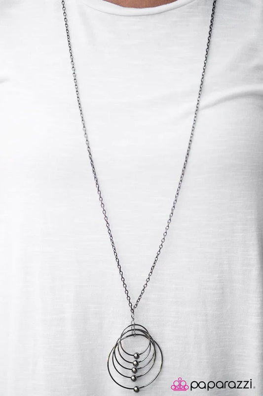 Paparazzi Necklace ~ Galaxies Away - Black