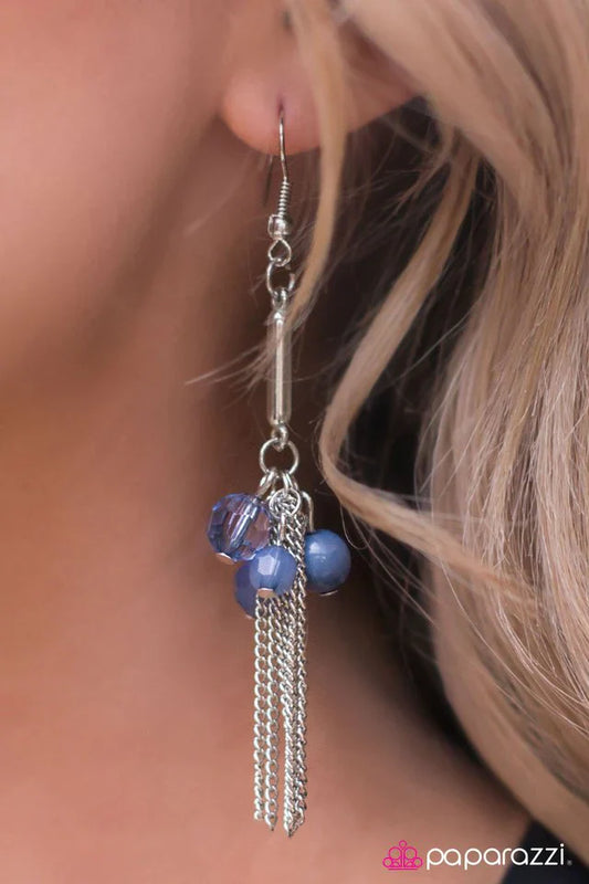 Paparazzi Earring ~ Excited To BEAD Here! - Blue