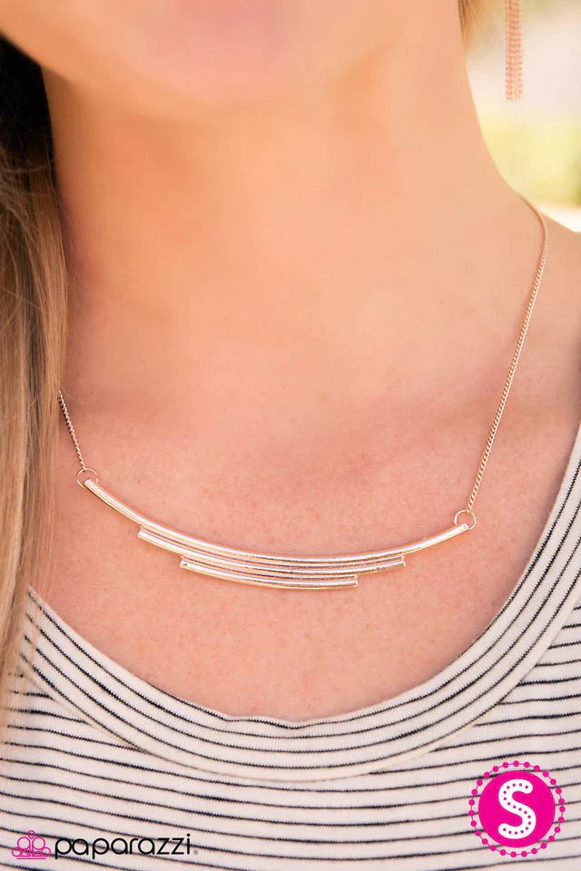 Paparazzi Necklace ~ Majestic Mesas - Gold