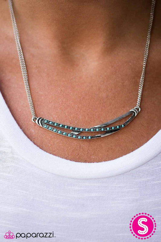 Paparazzi Necklace ~ Harlem Moon - Blue