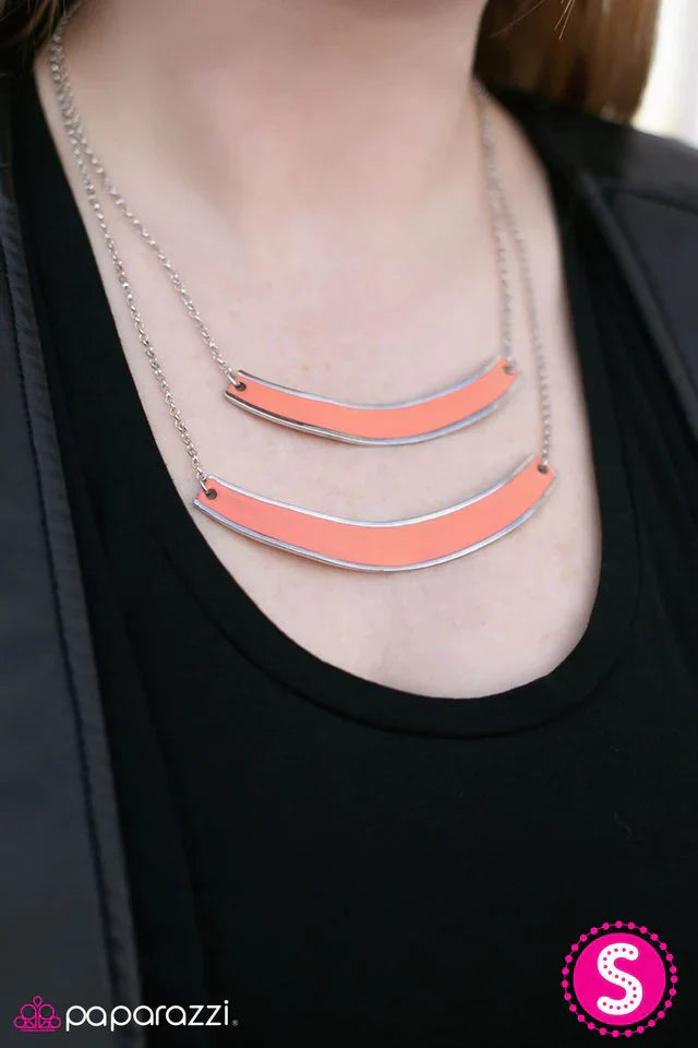 Paparazzi Necklace ~ Warped Tour - Orange